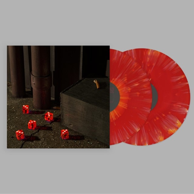 Five Dice, All Threes - Limited Edition Red and Orange Splatter - 1