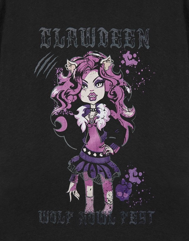 Clawdeen Monster High Black Tee (Large) - 4