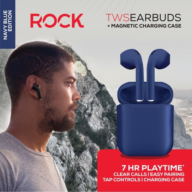 Rock TWS Navy Blue True Wireless Bluetooth Earphones - 7