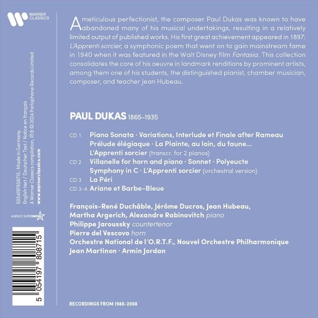 Paul Dukas: Music for Piano/L'apprenti Sorcier/Symphony in C/... - 1