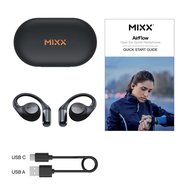 Mixx Audio Airflow Black Open Ear True Wireless Bluetooth Sports Earphones - 5