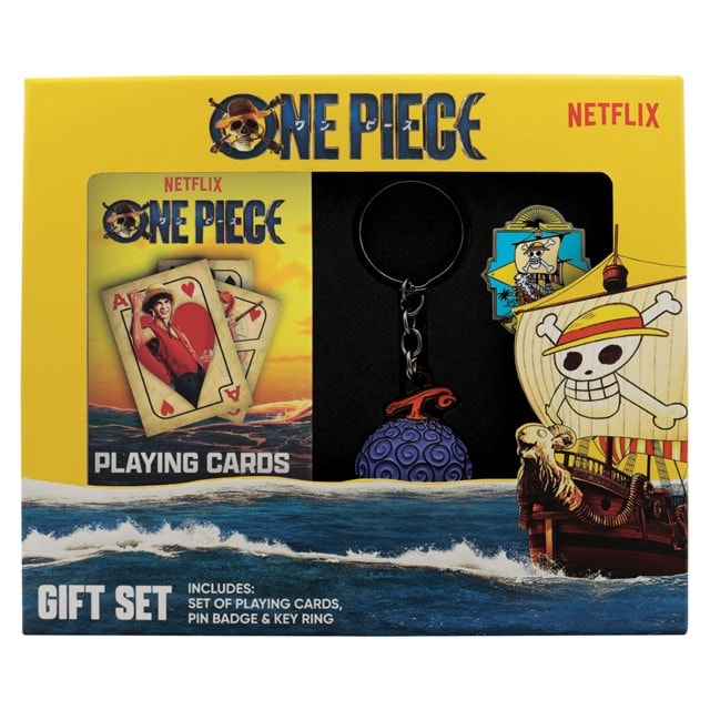 One Piece Live Action Keyring, Pin Badge & Playing Cards Gift Set - 7