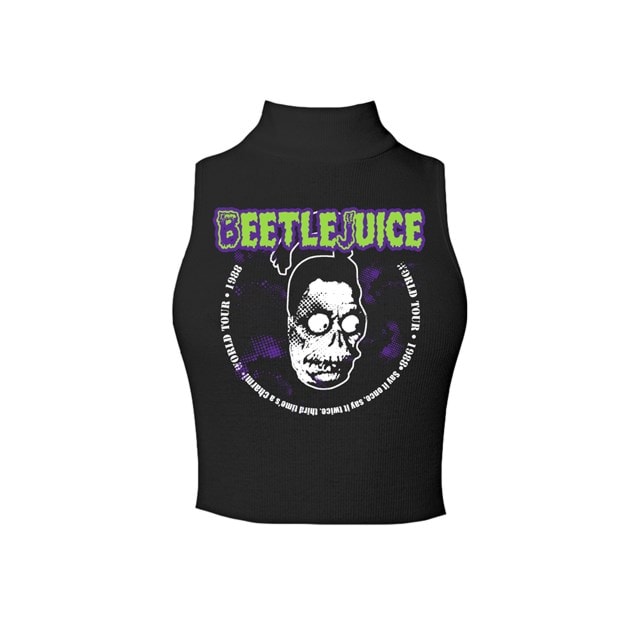 Beetlejuice World Tour Black High Neck Tank Top (Large) - 1
