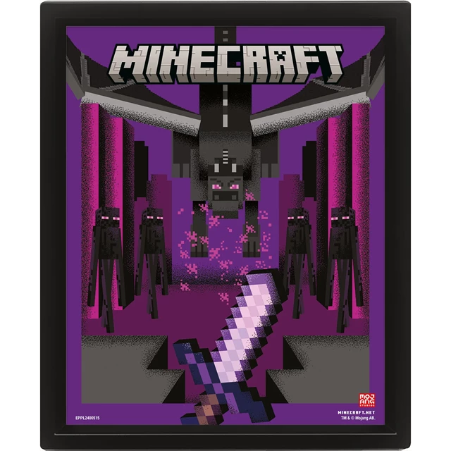 Ender Dragon Duel Minecraft 3D Lenticular Poster - 1