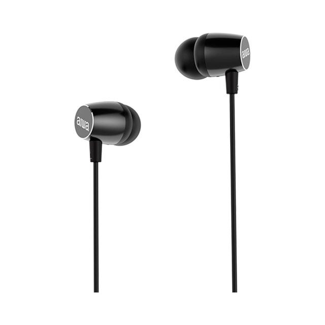 Aiwa ESTM-30 Black Earphones W/Mic - 4