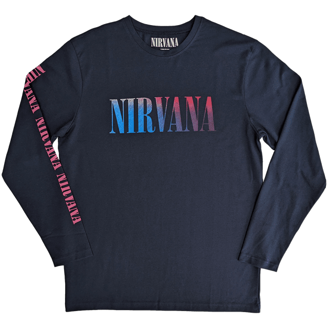 Angelic Gradient Nirvana Navy Long Sleeve Tee (Small) - 1