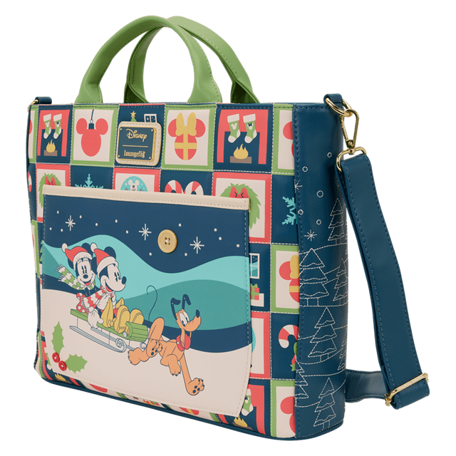 Mickey And Minnie Holiday Loungefly Convertible Tote Bag - 2