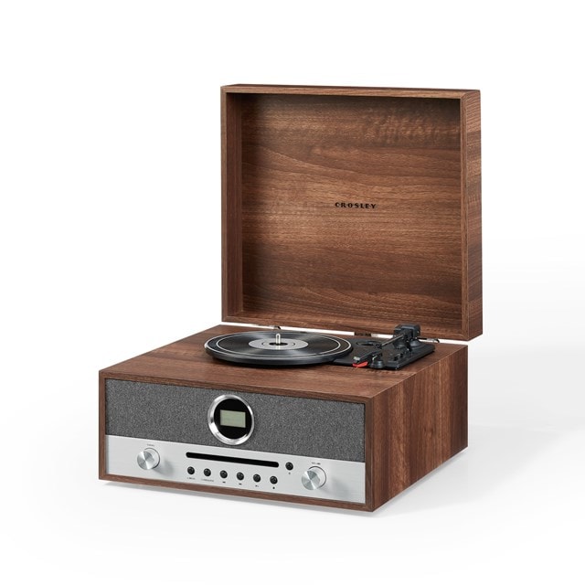 Crosley Nash Walnut Turntable with CD Player & AM/FM Radio - 21