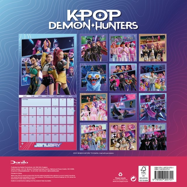 K-Pop Demon Hunters 16 Month 2027 Square Calendar - 2