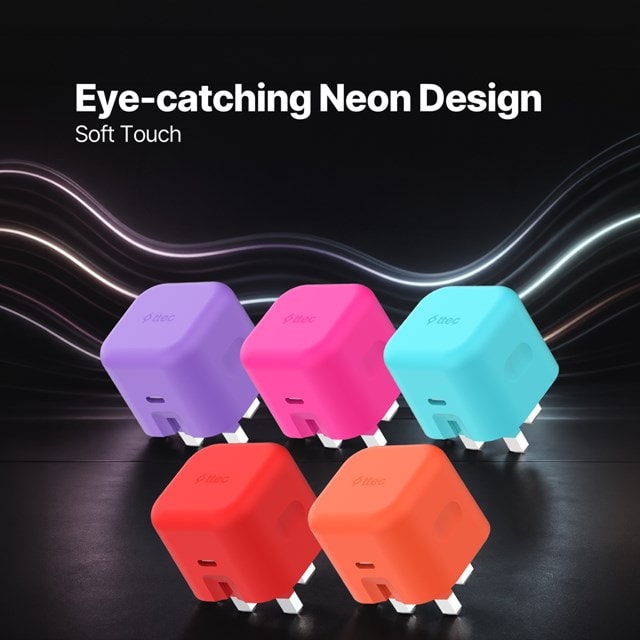 Ttec SmartCharger Pro Neon Pink 45W Wall Plug and USB-C Cable Pack - 5