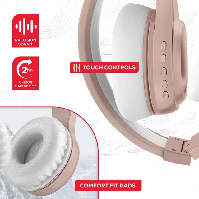 Rock Rock BT On-Ear Rose Gold Bluetooth Headphones - 5