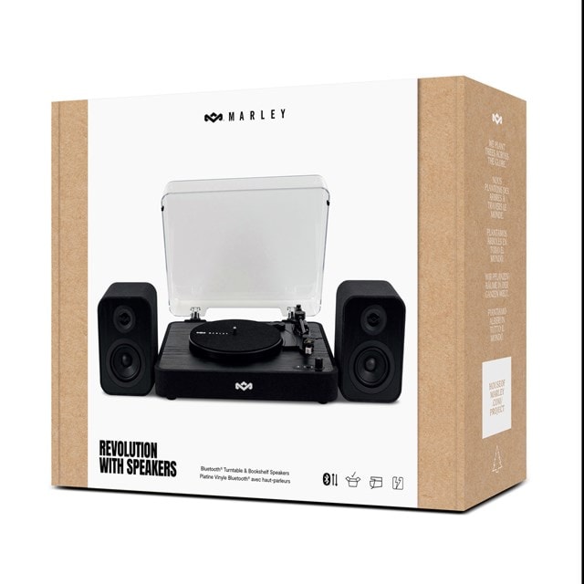 House of Marley Revolution Black Bluetooth Turntable & Speakers - 10