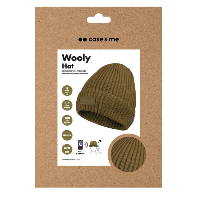 Case&Me Wooly Dark Green Bluetooth Audio Beanie - 2