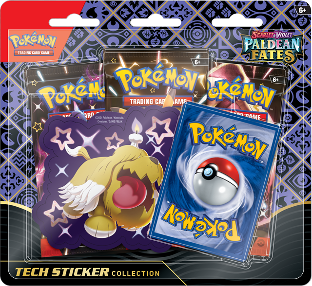 Scarlet & Violet 4.5 Paldean Fates Tech Sticker Box Fidough/Greavard/Maschiff Pokemon Trading Cards - 2
