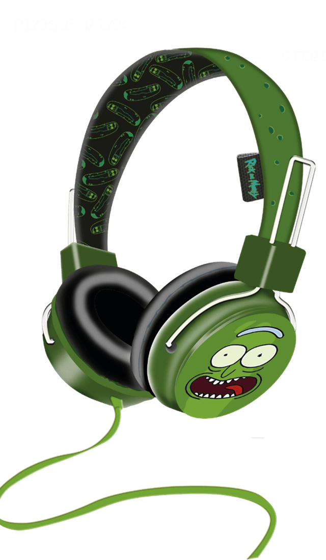 Lazerbuilt Rick & Morty Pickle Rick Headphones w/Mic - 1