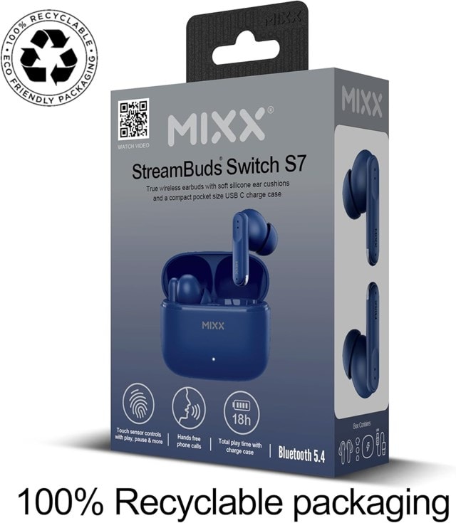 Mixx Audio StreamBuds Switch S7 Navy True Wireless Bluetooth Earphones - 4