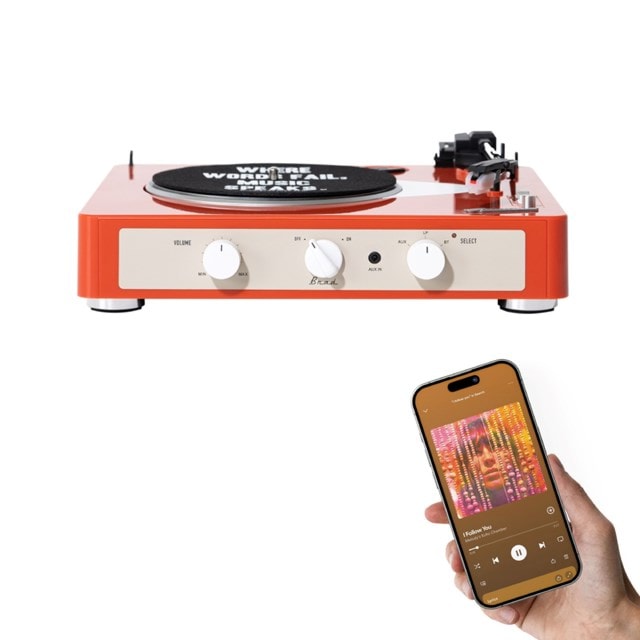 Gadhouse Brad Retro MK II Tangerine Bluetooth Turntable - 6