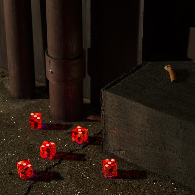 Five Dice, All Threes - Limited Edition Red and Orange Splatter - 2