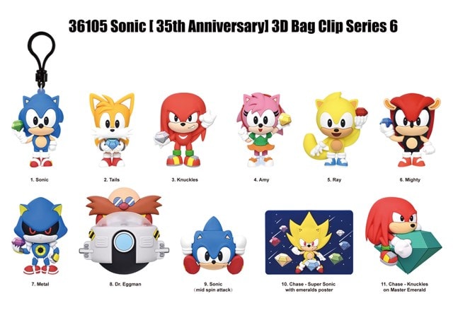 Sonic The Hedgehog Series 6 Bag Clips - 2
