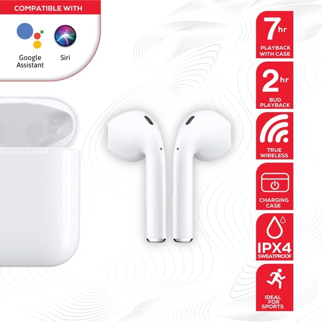 Rock TWS White True Wireless Bluetooth Earphones - 2