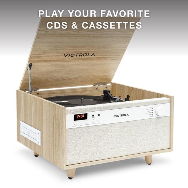 Victrola Century Natural Bluetooth Turntable with CD & Cassette - 6