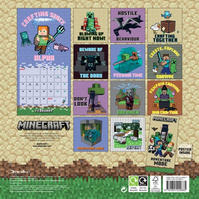 Minecraft 2024 Square Calendar Calendar Free shipping over £20