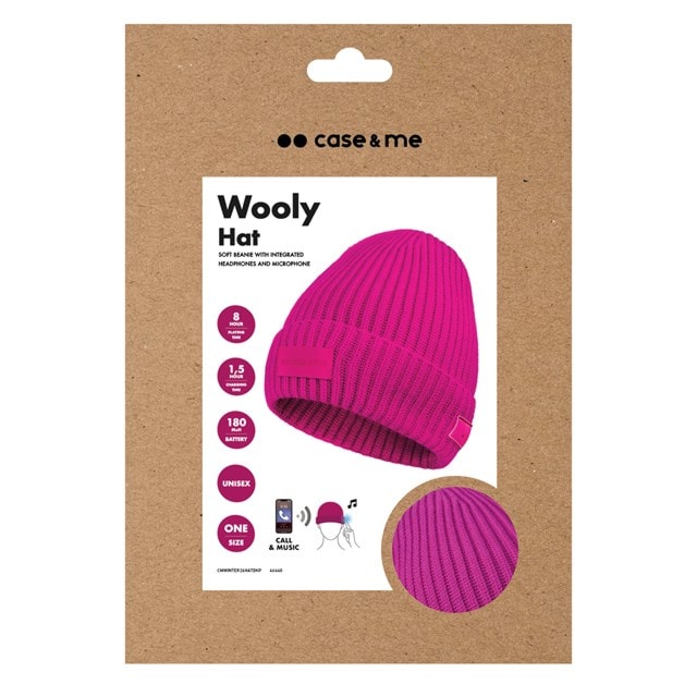 Case&Me Wooly Pink Bluetooth Audio Beanie - 2