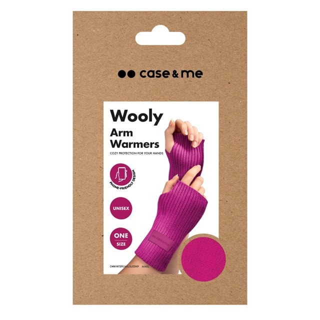 Case&Me Wooly Pink Fingerless Arm Warmers - 2