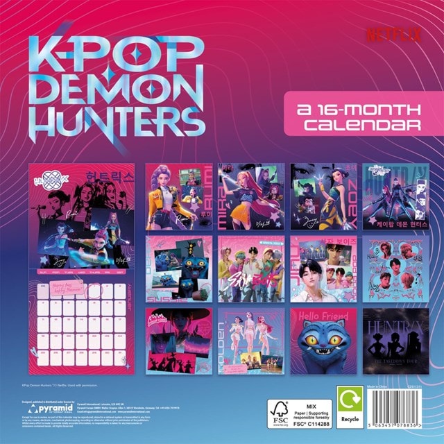 K-Pop Demon Hunters 2026 Square Calendar | HMV Store