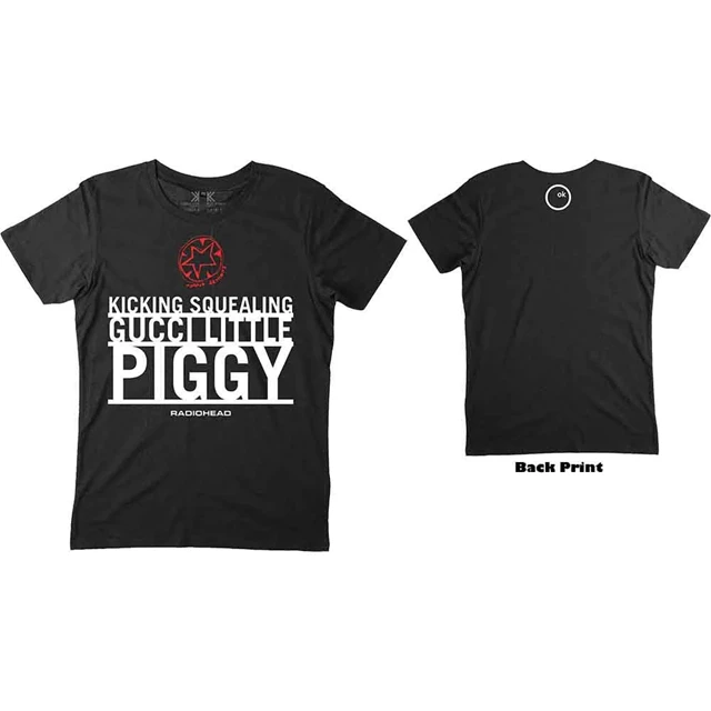 Radiohead Gucci Piggy Organic Cotton Black Tee | HMV Store