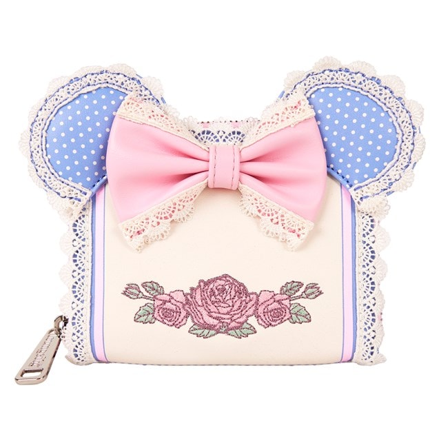 Minnie Floral And Lace Ears Loungefly Zip Around Wallet - 1
