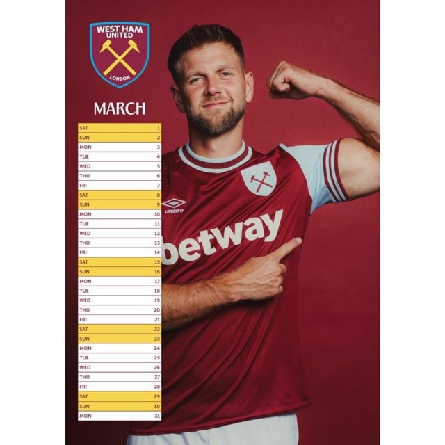 West Ham United FC 2025 Calendar A3 - 2