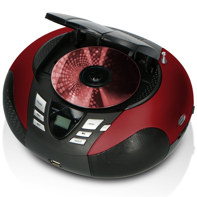 Lenco SCD-37 USB Red CD Player with FM Radio - 2