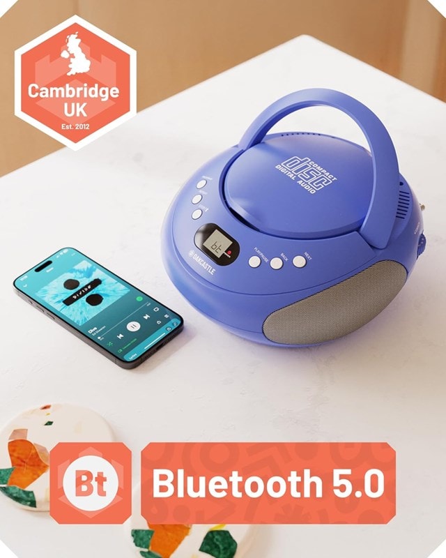 Oakcastle CD250 Blue Bluetooth CD Player with FM Radio - 2