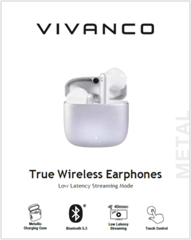 Vivanco Metal Pair Silver True Wireless Earphones - 8