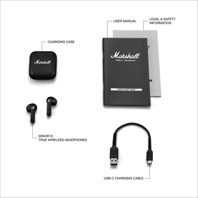 Marshall Minor IV Black True Wireless Bluetooth Earphones - 11