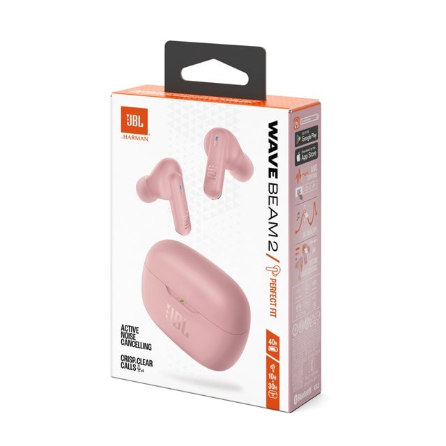 JBL Wave Beam 2 Pink Noise Cancelling True Wireless Bluetooth Earphones - 12