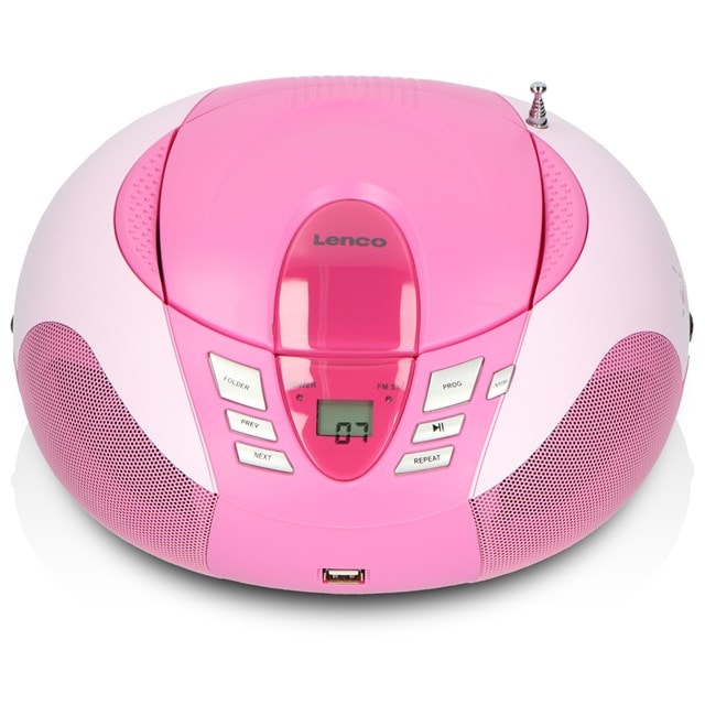 Lenco SCD-37 USB Pink CD Player with FM Radio - 9