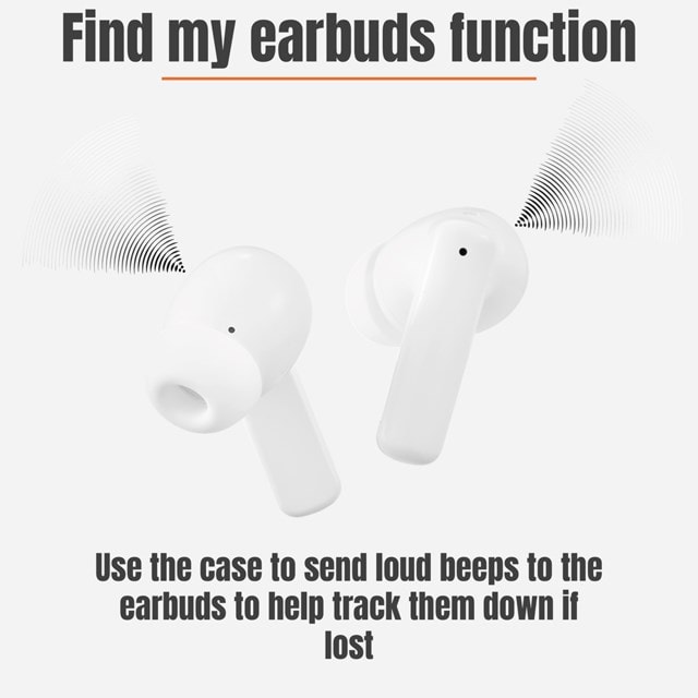 Streetz T600 White Active Noise Cancelling True Wireless Bluetooth Earphones - 6