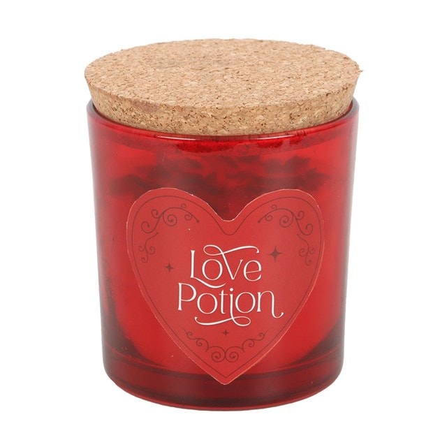 Love Potion Raspberry With Red Jasper Chips And Cork Lid Scented Glass Candle - 4