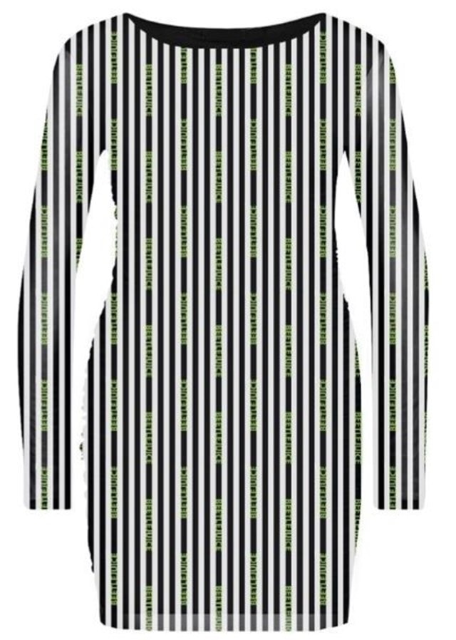 Beetlejuice Stripes Bodycon Dress (Small) - 1