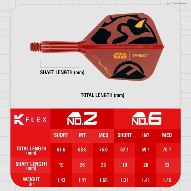 Darth Maul Star Wars Moulded Darts Flights & Shafts - 4