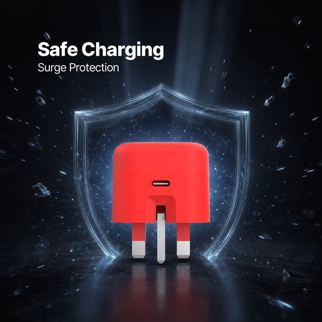 Ttec SmartCharger Pro Neon Red 45W Wall Plug and USB-C Cable Pack - 4
