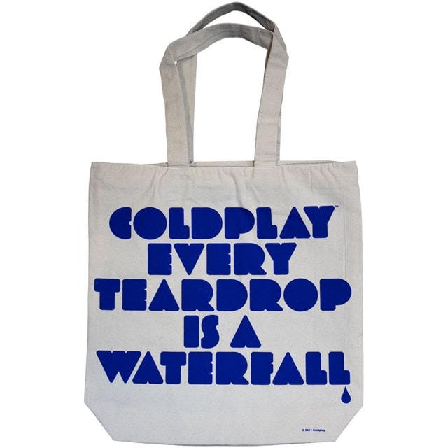 Coldplay Fuzzy Man Every Teardrop Is A Waterfall Black & Natural Cotton Tote Bag - 2