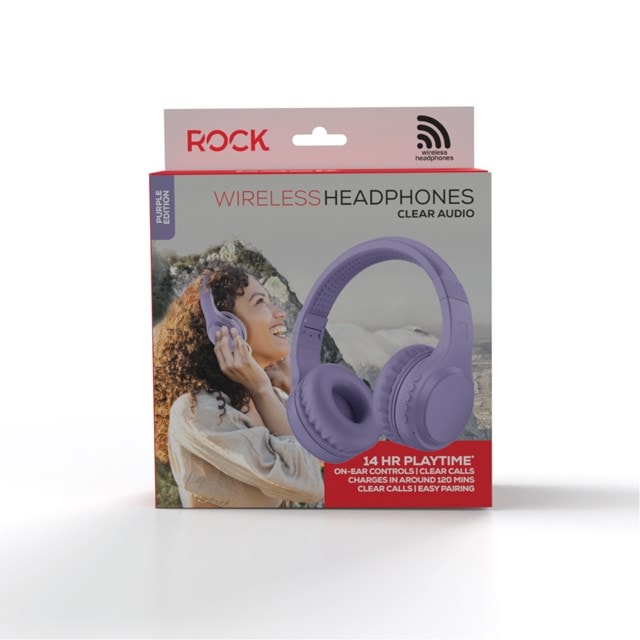 Rock BT On-Ear Purple Bluetooth Headphones - 7