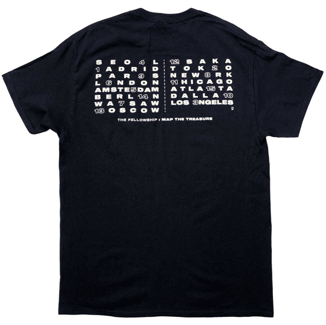 ATEEZ Fellowship Map The Treasure Tour Black Tee | T-Shirt | Free