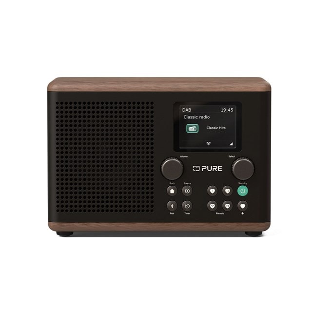 Pure Classic H4 Coffee Black/Walnut DAB+/FM Portable Radio & Bluetooth Speaker - 1