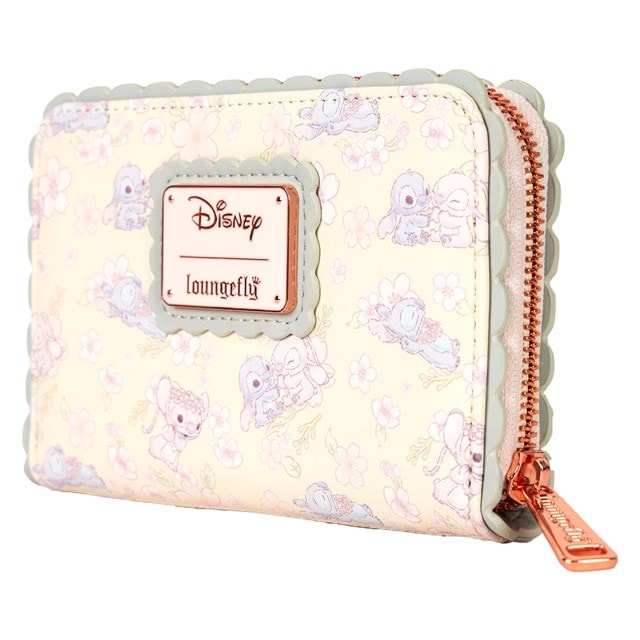 Angel & Stitch Cherry Blossom Lilo & Stitch Loungefly Zip Around Wallet - 3