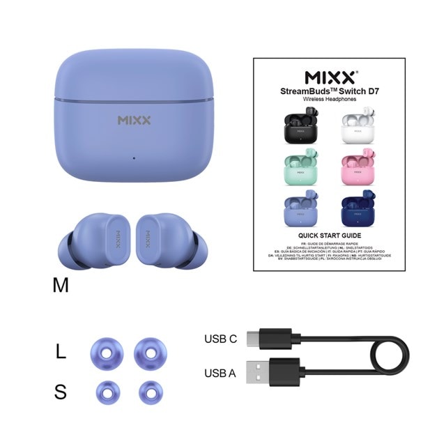 Mixx Audio StreamBuds Switch D7 Sky Blue True Wireless Bluetooth Earphones - 4