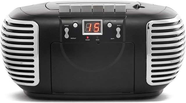 GPO Black CD & Cassette Player with AM/FM Radio - 1